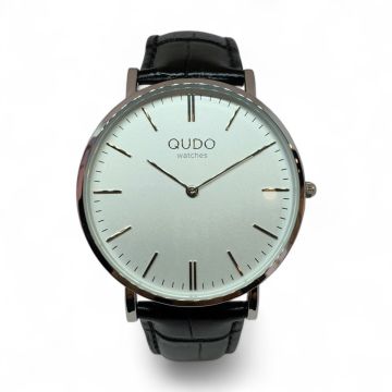 Qudo meeste käekell ETERNO - Silver/White nahast rihmaga Nero