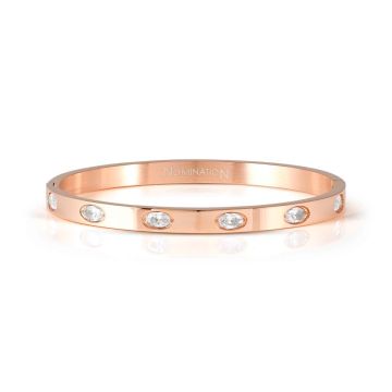Nomination PRETTY BANGLES roostevabast terasest käevõru - roosa kuld/valge