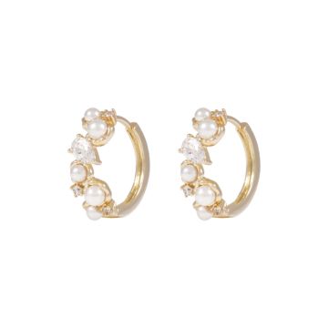 SNÖ earrings Brittany - gold/white