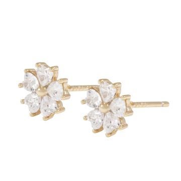 SNÖ kõrvarõngad Nisi Flower - kuld/kristall