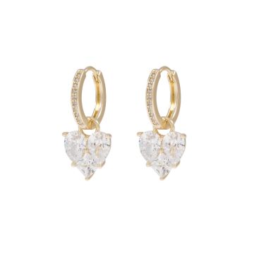 SNÖ earrings Cicce Heart - gold/clear