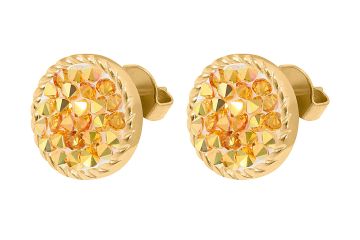 Qudo kõrvarõngad BOCCONI Flat 15 mm - Gold/Metallic Sunshine