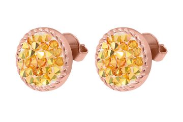 Qudo kõrvarõngad BOCCONI Flat 15 mm - Rose Gold/Metallic Sunshine