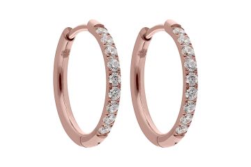 Qudo baaskõrvarõngad ETERNITY 18 mm - Rose Gold/Crystal