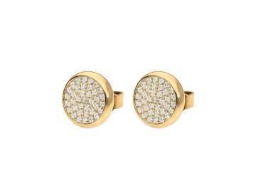 Qudo kõrvarõngad CALVO 10mm - Kuld/Crystal