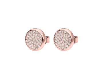 Qudo kõrvarõngad CALVO 10mm - Roosa kuld/Crystal