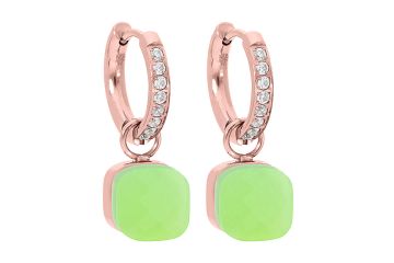 Qudo kõrvarõngad FIRENZE Deluxe - Rose Gold/Neon Green