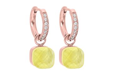 Qudo kõrvarõngad FIRENZE Deluxe - Rose Gold/Transparent Yellow
