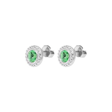 Qudo kõrvarõngad GHIARE - Silver/Peridot