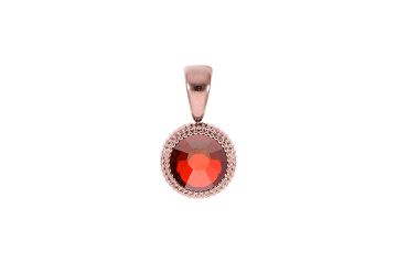 Qudo kaelaketi ripats FABERO FLAT 10mm - Roosa kuld/Red Flame