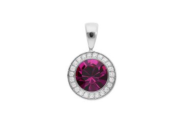 Qudo kaelaketi ripats TONDO DELUXE 13mm - Silver/Fuchsia