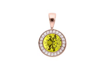 Qudo kaelaketi ripats TONDO DELUXE 13mm - Rose Gold/Citrine