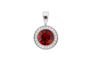 Qudo kaelaketi ripats TONDO DELUXE 13mm - Hõbe/Red Velvet
