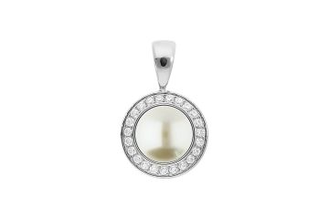 Qudo kaelaketi ripats TONDO DELUXE 13mm - Silver/Cream Pearl