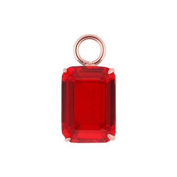 Qudo Charm ripats ORRIA 10x14 mm - Rose Gold/Red