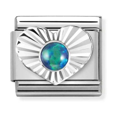 Nomination Composable Classic lüli südamega roheline opaal