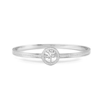 Nomination PRETTY BANGLES roostevabast terasest käevõru ELUPUU - hõbe/valge