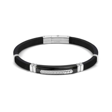 Nomination CITY roostevabast terasest käevõru - must/hõbe