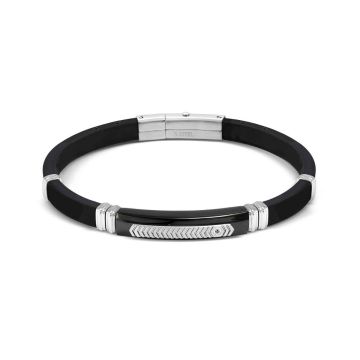 Nomination CITY roostevabast terasest käevõru - must/hõbe tsirkooniga