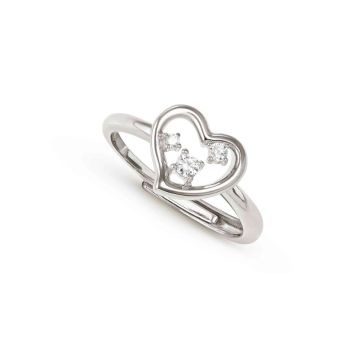 Nomination DREAM BEATS hõbedast sõrmus südamega - hõbe/valge