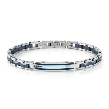 Nomination STRONG roostevabast terasest käevõru siniste safiiridega