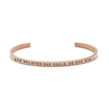 OLLA käevõru SHE BELIEVED SHE COULD, SO SHE DID - roosa kuld