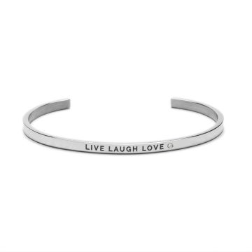 OLLA käevõru LIVE LAUGH LOVE - hõbe