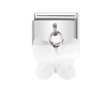 Nomination Composable Classic ripatsiga lüli valge Swarovski liblikas