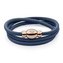 Qudo nahast käevõru TENDER - Rose Gold/Dark Denim L