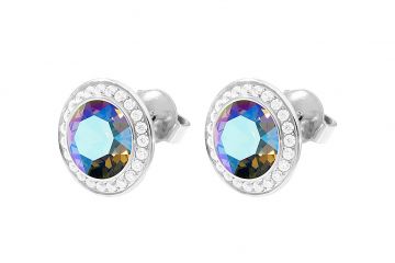 Qudo kõrvarõngad TONDO Deluxe 13mm - Silver/Black Diamond Shimmer