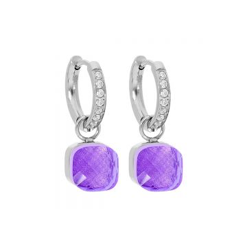 Qudo kõrvarõngad FIRENZE Deluxe - Silver/Medium Orchid