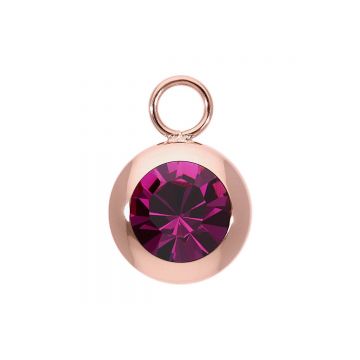 Qudo Charm ripats TONDO 13 mm - Rose Gold/Fuchsia