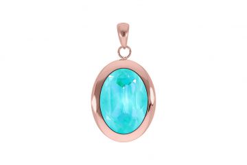 Qudo kaelaketi ripats TIVOLA 18x23,5 mm - Rose Gold/Laguna Delite