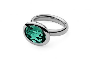 Qudo sõrmus TIVOLA - Hõbe/Emerald 54