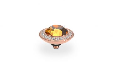 Qudo kivi TONDO DELUXE 13mm - Roosa kuld/Light Amber