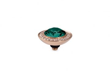 Qudo kivi TONDO DELUXE 13mm - Roosa kuld/Emerald