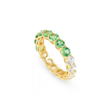 Nomination CHIC & CHARM JOYFUL hõbedast sõrmus - kuld/roheline 17,4 mm